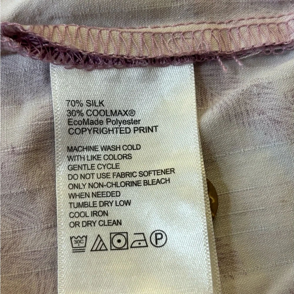 Tommy Bahama Purple Palm Print Men's Shirt - Picture 5 of 7